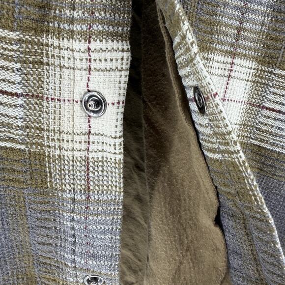 HORNY TOAD Shirt Mens XL Heavy Flannel Plaid Jersey Lined Utility Shacket Gray - Picture 5 of 10